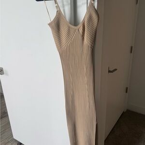 House of Harlow Tan Ribbed Dress